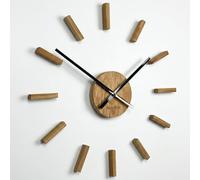 Relojes de pared 3D DIY madera de roble grande reloj de pared 50-75 cm 3D reloj de pared diseño moderno EKO relojes de pared decoración relojes para oficina, salón, dormitorio, artículo decorativo,