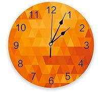 Relojes de pared de cocina silenciosos hechos a mano, reloj de pared de arte naranja, sala de estar moderna, comedor, reloj de cuarzo, decoración interior silenciosa para el hogar, decoración de pared