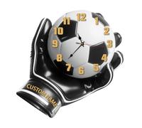 Relojes de pared de fútbol con nombre personalizado, relojes modernos de madera acrílica para dormitorio, sala de estar, sala de deportes, obras de arte para el hogar, decoración del día del padre