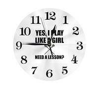 Relojes de pared redondos como una niña Lacrosse Reloj de PVC que no hace tictac Funciona con pilas 10 pulgadas Reloj de pared clásico de granja Decoración para sala de estar Cocina Hogar Oficina Do