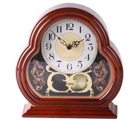 Relojes de repisa para sala de estar Reloj de repisa silencioso Reloj de mesa de madera de nogal vintage Reloj de repisa a batería con oscilación de péndulo para estante de escritorio de oficina