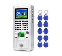 Relojes de Tiempo para empleados, Control de Acceso a Huellas Dactilares TCP/IP Tiempo biométrico y Asistencia Reloj de perforación Gran Capacidad de Memoria (Color : Silver)