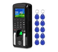 Relojes de Tiempo para empleados de Negocios, Control de Acceso a Huellas Dactilares TCP/IP Tiempo biométrico y Asistencia Reloj de perforación para oficinas, fábricas, hoteles, escuelas(Nero)