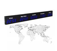 Relojes de zona horaria mundial, 4 zonas horarias, reloj de pared electrónico, LED, digital, múltiples zonas horarias, relojes para empresas multinacionales, hoteles, oficinas