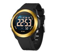 Relojes deportivos digitales para hombre, resistentes al agua, esfera grande, militar, con luz de fondo, alarma, cronómetro, fecha, regalo para hombres, dorado, Militar
