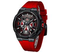 Relojes deportivos militares impermeables multifunción cronógrafo reloj luminoso correa de silicio casual relojes para hombres moda negocios reloj de pulsera, rojo negro 1