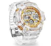 Relojes Digital Hombre,Luz LED,Gran Pantalla Analógica Impermeable,Cuenta Atrás,Reloj Parada,Hora Dual