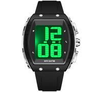 Relojes digitales para hombres mayores, reloj blanco con voz de habla grande con retroiluminación LED de habla inglesa, número grande, fácil de leer, temporizador, alarma, 5 ATM, resistente al agua
