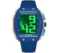 Relojes digitales para hombres mayores, reloj blanco con voz de habla grande con retroiluminación LED de habla inglesa, número grande, fácil de leer, temporizador, alarma, 5 ATM, resistente al agua