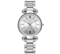Relojes digitales para mujer, reloj casual de cuarzo, correa de acero inoxidable, reloj de pulsera analógico para mujer, reloj clásico para hombre, sin fecha (plateado, talla única), plata, talla
