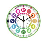 Relojes Educativos - Reloj De Aprendizaje De 10 Pulgadas Para Los | Reloj De Pared De Enseñanza Del Tiempo Educativo, Figuras Coloridas | orloge Interactivo Para Aprender La Tiempo, Decorado