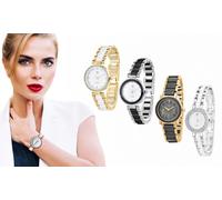 Relojes en diferentes acabados de SC Crystal: Reloj dorado con cristales MF528-DORE-BFB