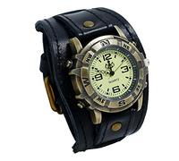 Relojes grabados para mujeres y hombres, con hebilla, retro, correa de reloj para hombre, negro, talla única