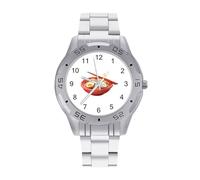 Relojes japoneses Ramen Noodles para hombre, correa de reloj de acero inoxidable, analógico, de cuarzo, relojes de pulsera de negocios