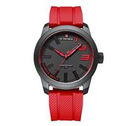 Relojes NAVIFORCE de moda con correa de silicona, reloj de lujo de marca superior para hombre, reloj deportivo impermeable de cuarzo para hombre, Rojo, English