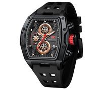 Relojes para hombre de lujo esqueleto Tonneau reloj para hombre impermeable ajustable correa de silicona estilo steampunk cronógrafo calendario fecha negocios luminoso fresco grande cuadrado cara