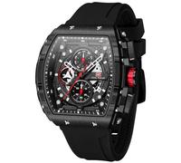 Relojes para hombre, reloj de lujo con diseño de esqueleto tonneau, impermeable, correa de silicona ajustable, estilo steampunk, cronógrafo, calendario, fecha, negocios, luminoso, fresco, grande,