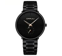 Relojes para hombre Ultra Delgado Negro Minimalista Cuarzo con Acero Inoxidable Y Oro Manecillas Relojes para Hombres Clásico Elegante Regalo, Rosa., Pulsera