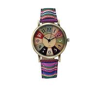 Relojes para mujer con patrón multicolor de arco iris de 20 mm, B, talla única