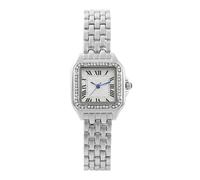 Relojes para mujer, reloj de cuarzo con correa cuadrada de acero inoxidable plateado, reloj de cuarzo para mujer, reloj de joyería para estudiantes A, B, 11X3X2CM