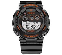 Relojes para niños Niños Niños Chicas Deportes Analógico Digital Impermeable LED Luz Naranja Negro Azul Relojes de Pulsera Teenage Junior Goma Silicona Reloj de múltiples Funciones (Color : Orange)