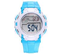 Relojes para niños Niños Niños Chicas Deportes Analógico Digital Impermeable LED Luz Negro Azul Rosa Púrpura Rojo Relojes de Pulsera Teenage Junior Rubber Funciones múltiples Relojes (Color : Azul)