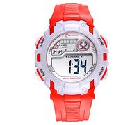 Relojes para niños Niños Niños Chicas Deportes Analógico Digital Impermeable LED Luz Negro Azul Rosa Púrpura Rojo Relojes de Pulsera Teenage Junior Rubber Funciones múltiples Relojes (Color : Rojo)
