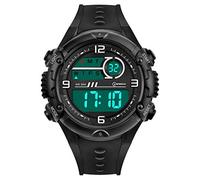 Relojes para niños Niños Niños Chicas Deportes Analógico Digital Impermeable LED Luz Rojo Verde Blanco Relojes de Pulsera Teenage Junior Goma Silicona Múltiples Funciones Reloj (Color : Verde)