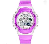 Relojes para niños Niños Niños Niñas Deportes Analógico Digital Impermeable LED Luz Azul Púrpura Rojo Relojes de Pulsera Teenage Junior Goma Silicona Reloj de múltiples Funciones (Color : Purple)