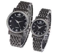 Relojes para parejas Ropa simple de moda para hombres y mujeres Conjunto romántico de correa de acero inoxidable Relojes de diamantes, Hombre-c