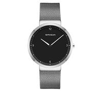 RELOJES Relojes Hombre Relojes de Pulsera Deportivo Impermeable Analógico Cuarzo Reloj de Acero Inoxidable Cool Mode Relojes de moda, Plata negra, deportivos