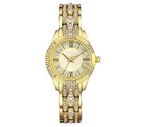 Relojes simples para mujer, relojes de pulsera de metal, relojes de infantería para hombre, dorado, talla única