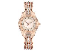 Relojes simples para mujer, relojes de pulsera de metal, relojes de infantería para hombre, oro rosa, talla única