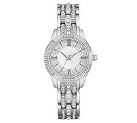 Relojes simples para mujer, relojes de pulsera de metal, relojes de infantería para hombre, plata, talla única