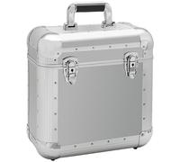 Reloop 60 Record Case silver - Caja de discos clásica, Tapa desmontable, Mango agradable al tacto