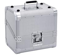 Reloop 80 Record Case Silver - Caja clásica para discos, Construcción robusta de madera revestida de aluminio