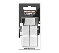 Reloop Fader Cap Set white - 5 tapones de fader, Recubrimiento de goma para un agarre firme, Compatible con la mayoría de los mezcladores y controladores de DJ, blanco