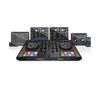 Reloop Mixon 8 Pro | 4-Kanal -Multi-Platform-Performance-Controller für Serato & djay, Jogwheel -Displays & 4 Instant-FX-Kippschalter, Dual-Audio-Interface mit USB-C & Stand-Alone-Mixing