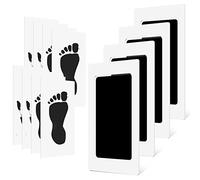 Relota 4 Piezas Huellas Bebe Recien Nacido, Almohadillas de Tinta de Manos y Pies Bebé Sin Tacto con 8 Tarjetas de Impresión, Huella Perro Tinta No Tóxicas, Kit Huella del Mascota, Regalo De Bautizo