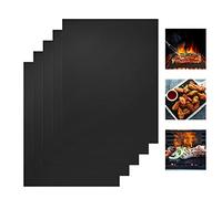 Relota 5 piezas Estera Barbacoa, Estera de Barbacoa 50×40 cm Estera para Parrilla Antiadherente y Resistentes, Alfombrilla Reutilizable Barbacoa para Carbón, Parrilla de Gas o Eléctrica