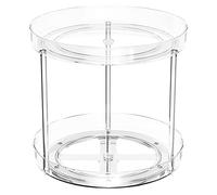 Relota Especiero Giratorio, 2 Pisos Estante Giratorio Cocina Especias Organizador Multifunción Transparente, Organizador Cocina Plato Giratorio Pequeña para Condimentos, Botellas, Latas