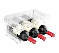 Relota Juego de 2 Piezas Botellero Apilable, Botellero Cocina, Wine Rack Standing, Vino Apilable, Botelleros para hasta 6 Botellas, Adecuado para Armarios, Frigoríficos, Salones