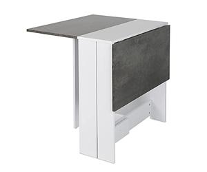 RELOVE - Mesa auxiliar con alas plegables, mesa de cocina, acabado y roble, mesa plegable con 2 tapas, en paneles de partículas