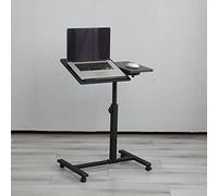 RELOVE Mesa Auxiliar Ligera, de Cama médica, Escritorio informático, Escritorio de Juegos, sofá para Ordenador portátil, Altura Plegable con 4 Ruedas (60 * 34,5 * 58/90cm (Negro))