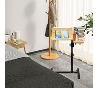 RELOVE - Mesa auxiliar ligera, para cama médica, escritorio de ordenador, escritorio de juegos, sofá para ordenador portátil, altura plegable con 4 ruedas (70 x 44 x 65/95 cm, color del diario)