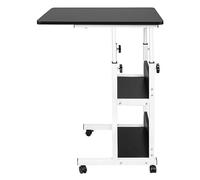 RELOVE - Mesa auxiliar ligera, para cama médica, escritorio de ordenador, escritorio de juegos, sofá para ordenador portátil, altura plegable con 4 ruedas (60 x 40 x 76 - 86,5 cm)