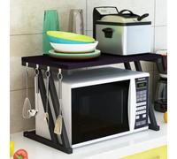 RELOVE Soporte para Microondas y Horno Cocina, Estanteria para Microondas en Encimera, Mueble Extensible Microondas Cocina (57 * 38 * 38cm Z Negro)