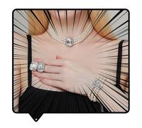 RELOVET Elegante juego de joyas de perlas con centro de mesa de cristal, gargantilla de 3 hebras, pulsera y aretes, color blanco