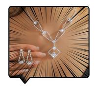 RELOVET Juego de joyas de diamantes de imitación de cristal, collar y aretes de lágrima, joyería de boda, fiesta, graduación, conjunto de joyas para mujer, Talla única, Perla sintética, No es una