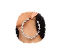 RELOVET Pendientes de aro grandes con diamantes de imitación de cristal, circonita circular, joyería de moda para novia, boda, fiesta (dorado)